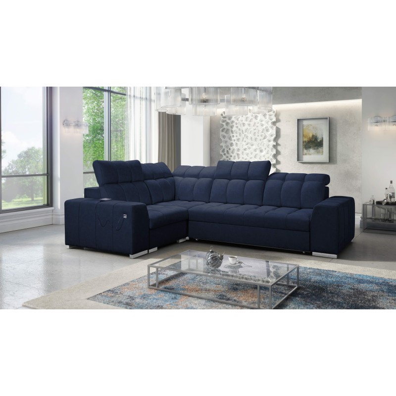 Prisma II Corner Sofa with Sleeping Function in Velvet Fabric | Pet Friendly, Terra 79 | Your Perfect Place to Relax