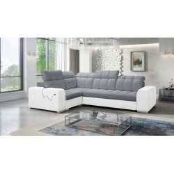 Ecksofa Prisma II mit Schlaffunktion in Samtstoff | Haustierfreundlich, Terra 92 + Kunstleder | Ihr idealer Ort zur Entspannung