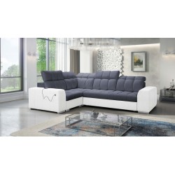 Prisma II Corner Sofa with Sleeping Function in Velvet Fabric | Pet Friendly, Terra 96 + Eco-leather | Your Perfect Place to Rel