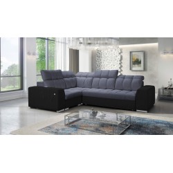 Prisma II Ecksofa mit Schlaffunktion im Velvet-Stoff | Haustierfreundlich, Terra 96 + schwarzes Kunstleder | Dein perfekter Ort 