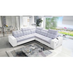 Prisma III corner sofa with sleeping function and USB port – comfort and style in one piece of furniture
