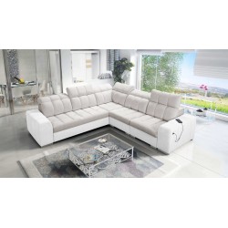 Prisma III corner sofa with sleeping function and USB port – comfort and style in one piece of furniture