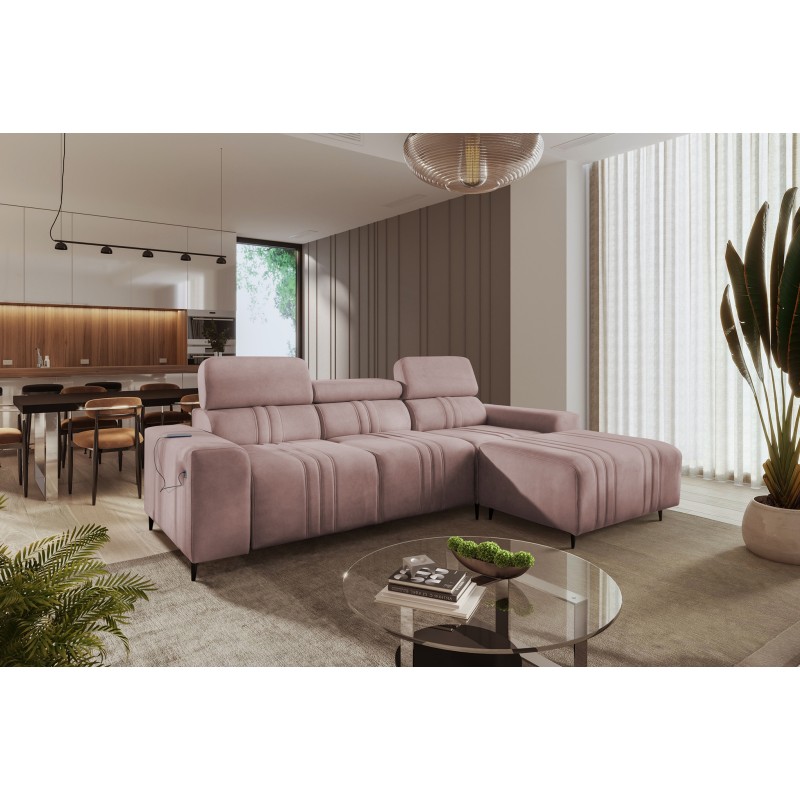 Elegant Verona I Corner Sofa with Sleeping Function - Velvet, Vena 10 | Your Ideal Furniture Elegant Verona I Corner Sofa with Sleeping Function - Velvet, Vena 10 | Your Ideal Furniture
