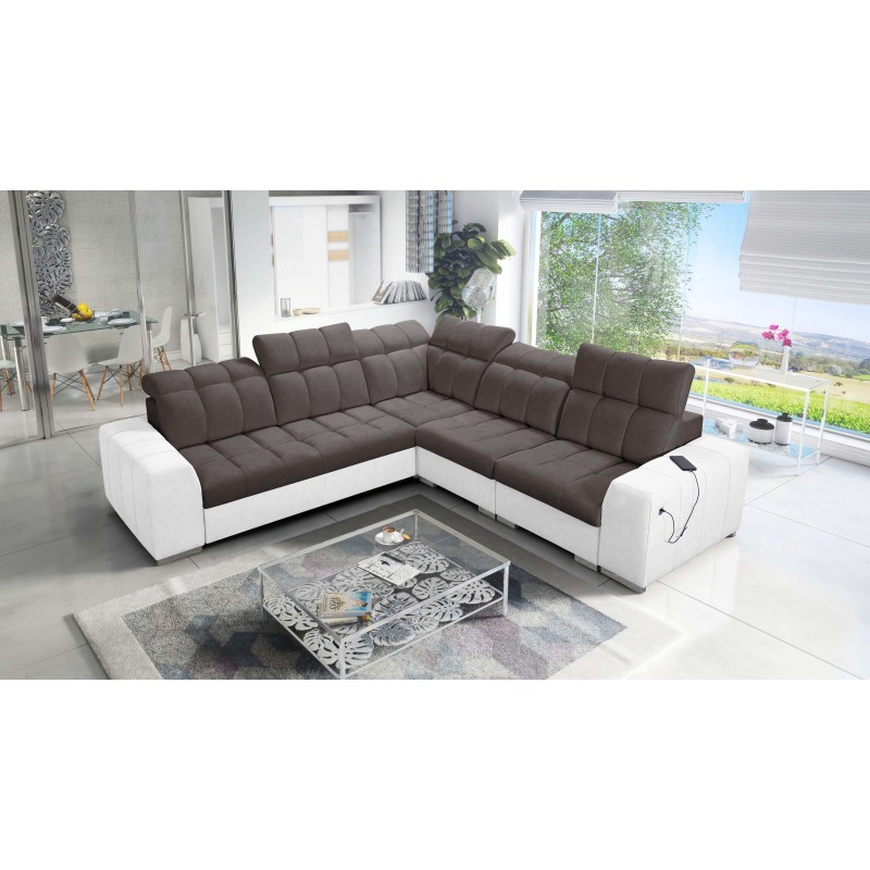 Prisma III corner sofa with sleeping function and USB port – comfort and style in one piece of furniture