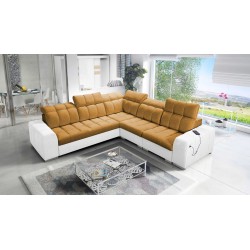 Prisma III corner sofa with sleeping function and USB port – comfort and style in one piece of furniture