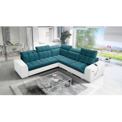 Prisma III corner sofa with sleeping function and USB port – comfort and style in one piece of furniture