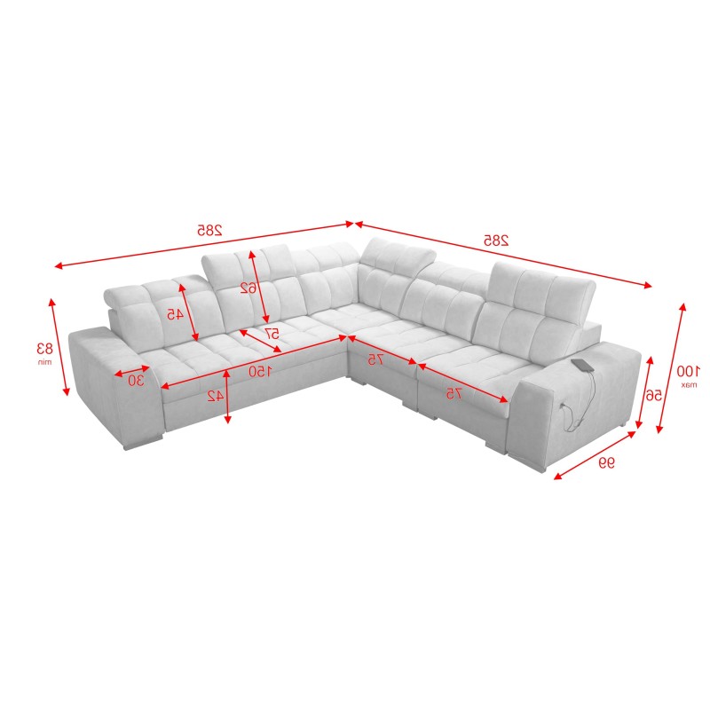 Ecksofa Prisma III mit Schlaffunktion und USB-Anschluss – Komfort und Stil in einem Möbelstück Ecksofa Prisma III mit Schlaffunktion und USB-Anschluss – Komfort und Stil in einem Möbelstück