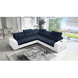 Prisma III corner sofa with sleeping function and USB port – comfort and style in one piece of furniture