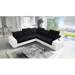 Prisma III corner sofa with sleeping function and USB port – comfort and style in one piece of furniture