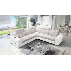 Prisma III corner sofa with sleeping function and USB port – comfort and style in one piece of furniture