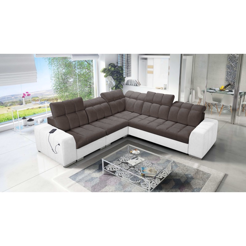 Prisma III corner sofa with sleeping function and USB port – comfort and style in one piece of furniture