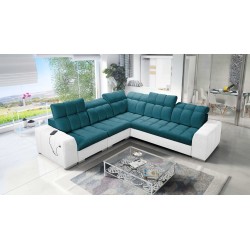 Prisma III corner sofa with sleeping function and USB port – comfort and style in one piece of furniture