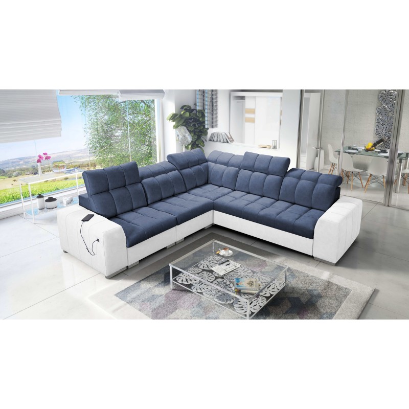 Prisma III corner sofa with sleeping function and USB port – comfort and style in one piece of furniture