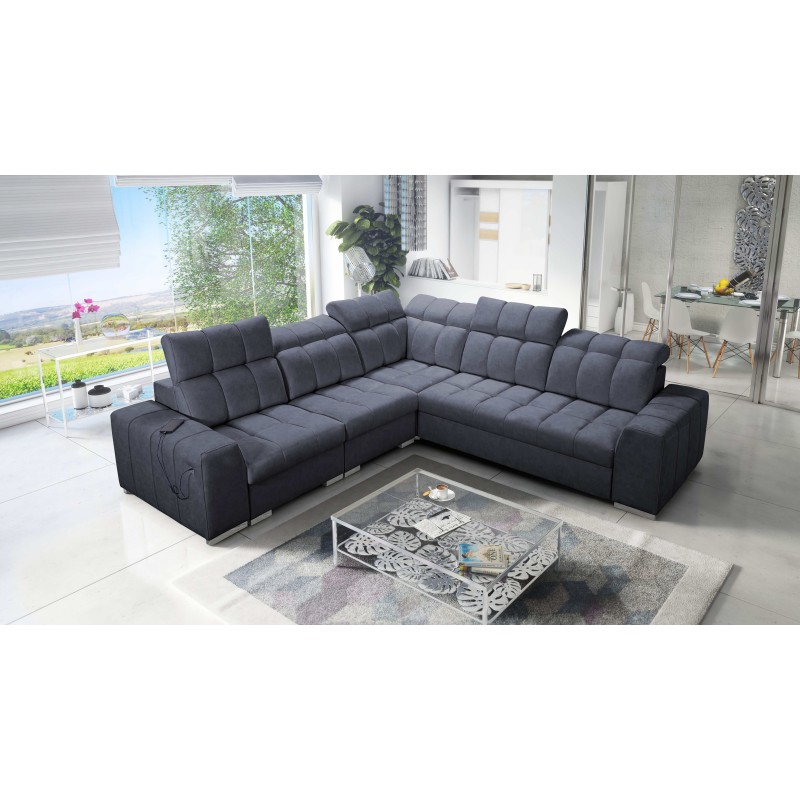Esquinero Prisma III con función de cama y puerto USB: comodidad y estilo en un solo mueble. Esquinero Prisma III con función de cama y puerto USB: comodidad y estilo en un solo mueble.