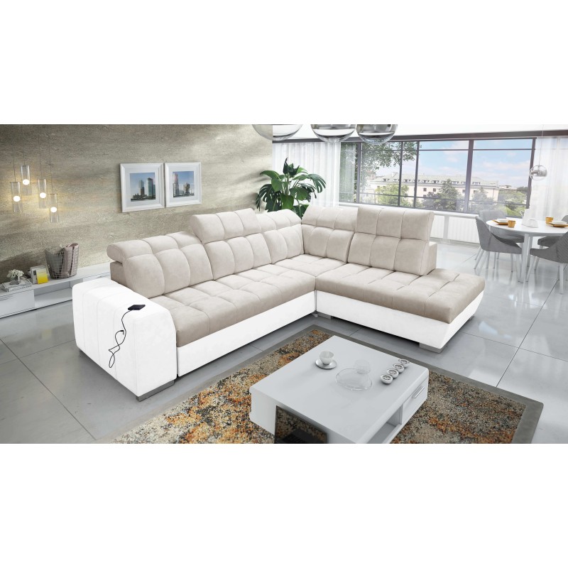 Prisma VII corner sofa with a sleeping function and USB port - designed for your comfort!