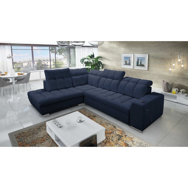 Prisma VII corner sofa with a sleeping function and USB port - designed for your comfort!