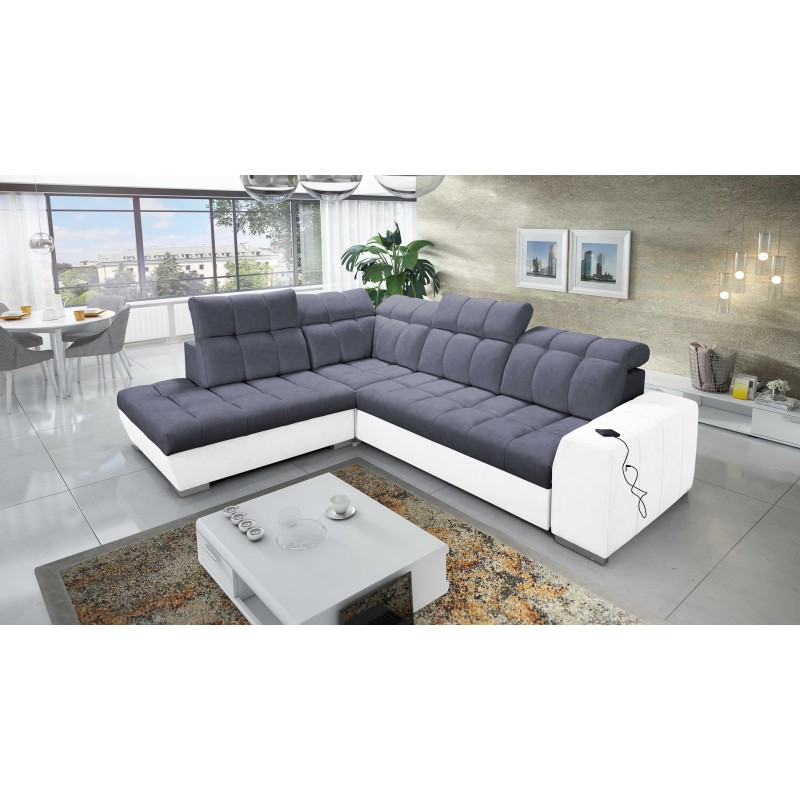 Prisma VII corner sofa with a sleeping function and USB port - designed for your comfort!
