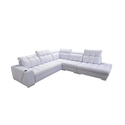 Sofá esquinero Prisma IX con función de cama, puerto USB y espacio de almacenamiento para ropa de cama - Velvet | Apto para masc Sofá esquinero Prisma IX con función de cama, puerto USB y espacio de almacenamiento para ropa de cama - Velvet | Apto para masc