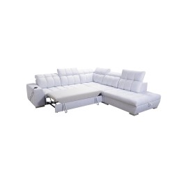 Sofá esquinero Prisma IX con función de cama, puerto USB y espacio de almacenamiento para ropa de cama - Velvet | Apto para masc Sofá esquinero Prisma IX con función de cama, puerto USB y espacio de almacenamiento para ropa de cama - Velvet | Apto para masc