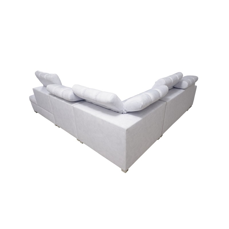 Sofá esquinero Prisma IX con función de cama, puerto USB y espacio de almacenamiento para ropa de cama - Velvet | Apto para masc Sofá esquinero Prisma IX con función de cama, puerto USB y espacio de almacenamiento para ropa de cama - Velvet | Apto para masc