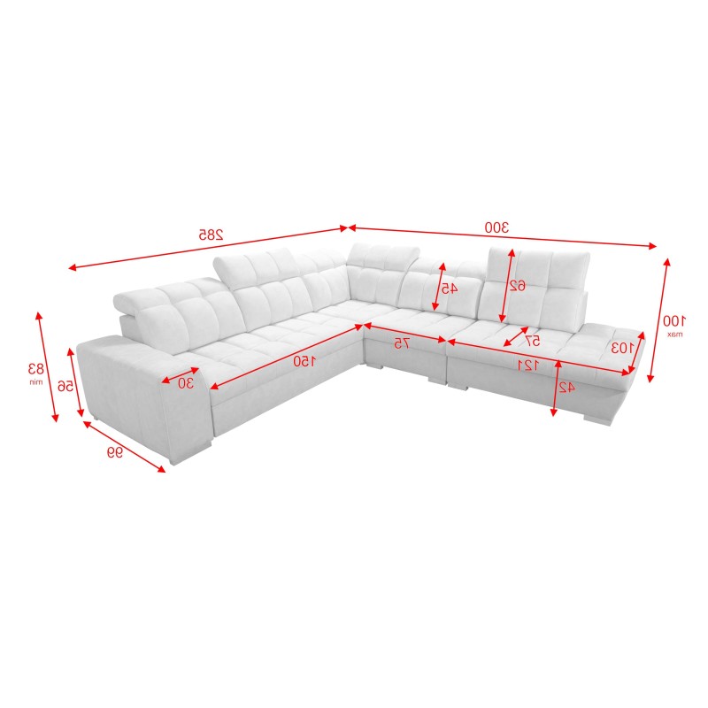 Esquina Prisma IX con función de cama, puerto USB y contenedor para ropa de cama - Terciopelo | Apto para mascotas, Terra 96 + E Esquina Prisma IX con función de cama, puerto USB y contenedor para ropa de cama - Terciopelo | Apto para mascotas, Terra 96 + E