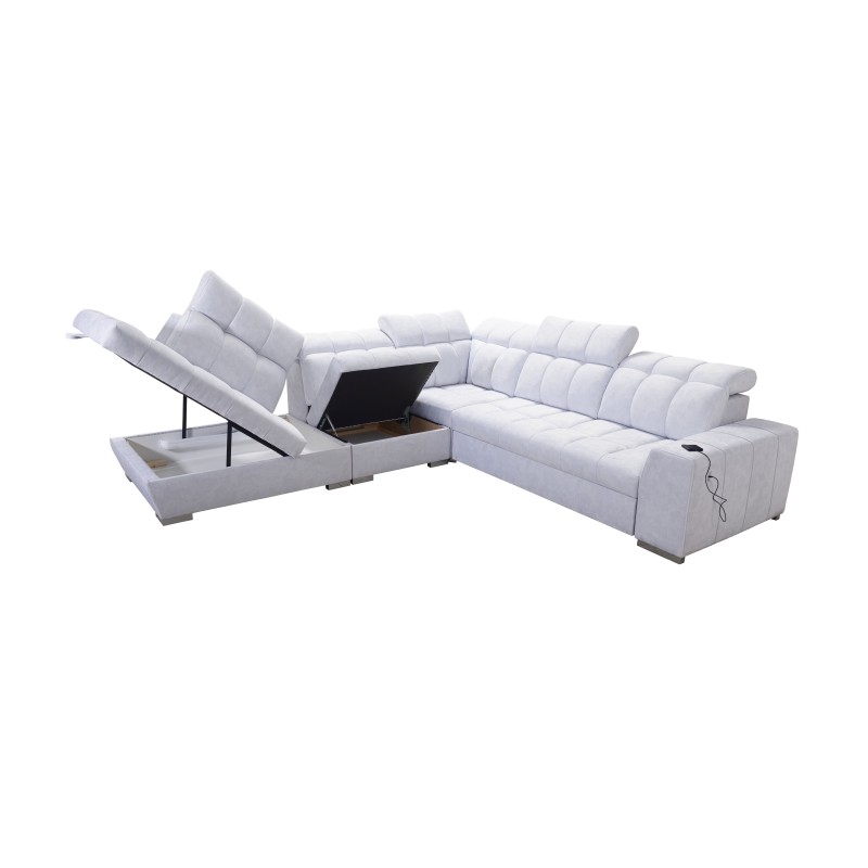 Esquina Prisma IX con función de cama, puerto USB y contenedor para ropa de cama - Terciopelo | Apto para mascotas, Terra 75 + C Esquina Prisma IX con función de cama, puerto USB y contenedor para ropa de cama - Terciopelo | Apto para mascotas, Terra 75 + C