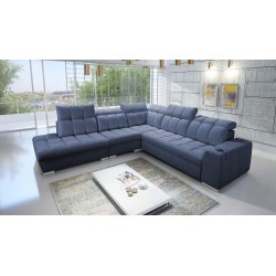 Prisma IX corner sofa with sleeping function, USB port, and bedding container - Velvet | Pet friendly, Terra 76