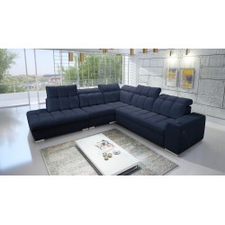 Prisma IX corner sofa with a sleeping function, USB port, and bedding storage - Velvet | Pet friendly, Terra 79