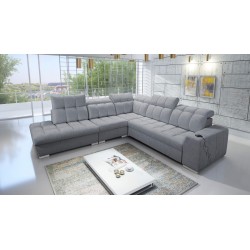 Ecksofa Prisma IX mit Schlaffunktion, USB-Anschluss und Bettkasten - Samt | Tierfreundlich, Terra 92