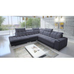 Prisma IX corner sofa with sleeping function, USB port, and storage for bedding - Velvet | Pet friendly, Terra 96
