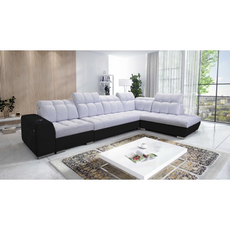 Esquinero Prisma XI con función de cama y puerto USB: elegancia y confort. Esquinero Prisma XI con función de cama y puerto USB: elegancia y confort.