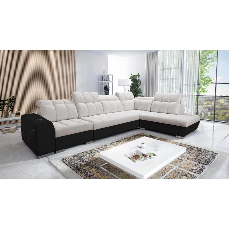Esquinero Prisma XI con función de cama y puerto USB: elegancia y confort. Esquinero Prisma XI con función de cama y puerto USB: elegancia y confort.