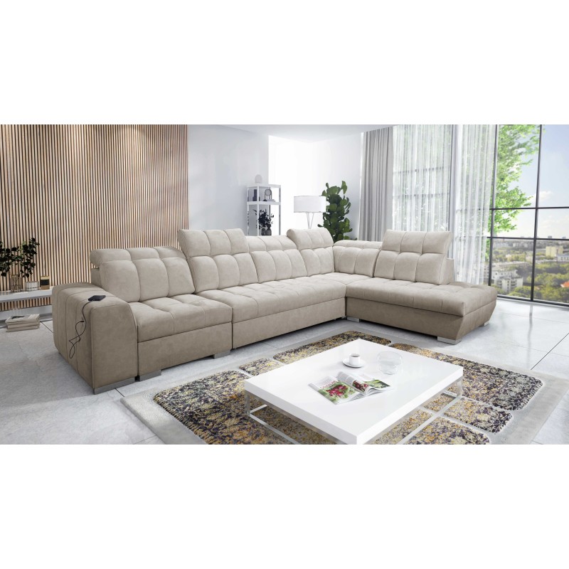 Esquinero Prisma XI con función de cama y puerto USB: elegancia y confort. Esquinero Prisma XI con función de cama y puerto USB: elegancia y confort.