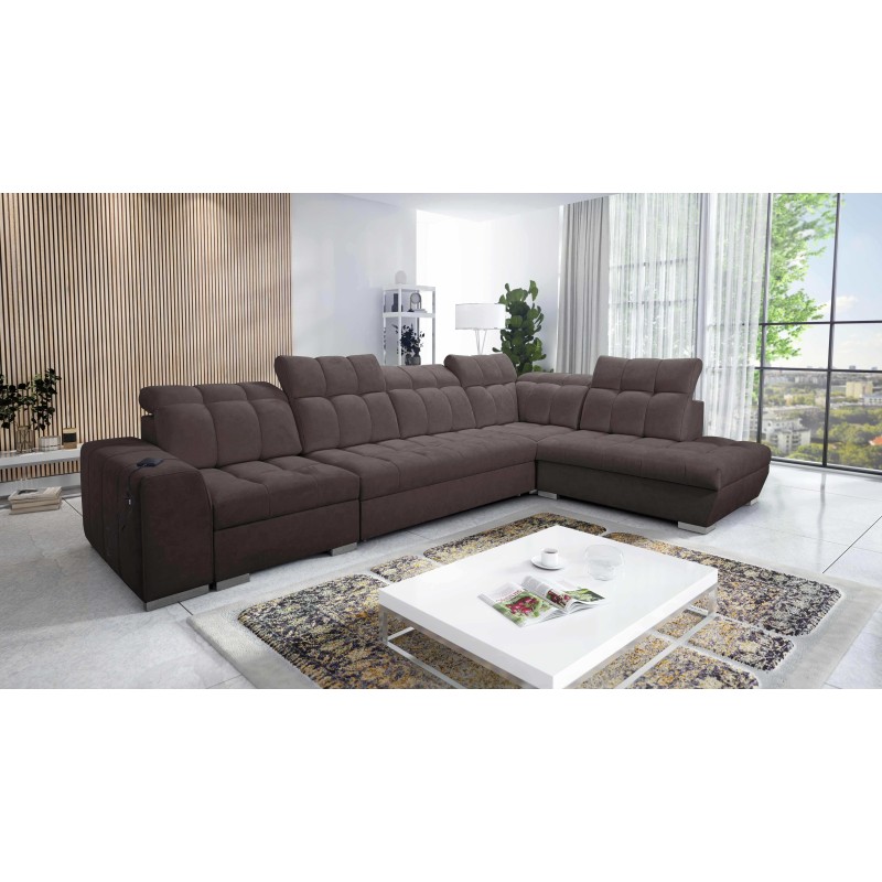 Esquinero Prisma XI con función de cama y puerto USB: elegancia y confort. Esquinero Prisma XI con función de cama y puerto USB: elegancia y confort.