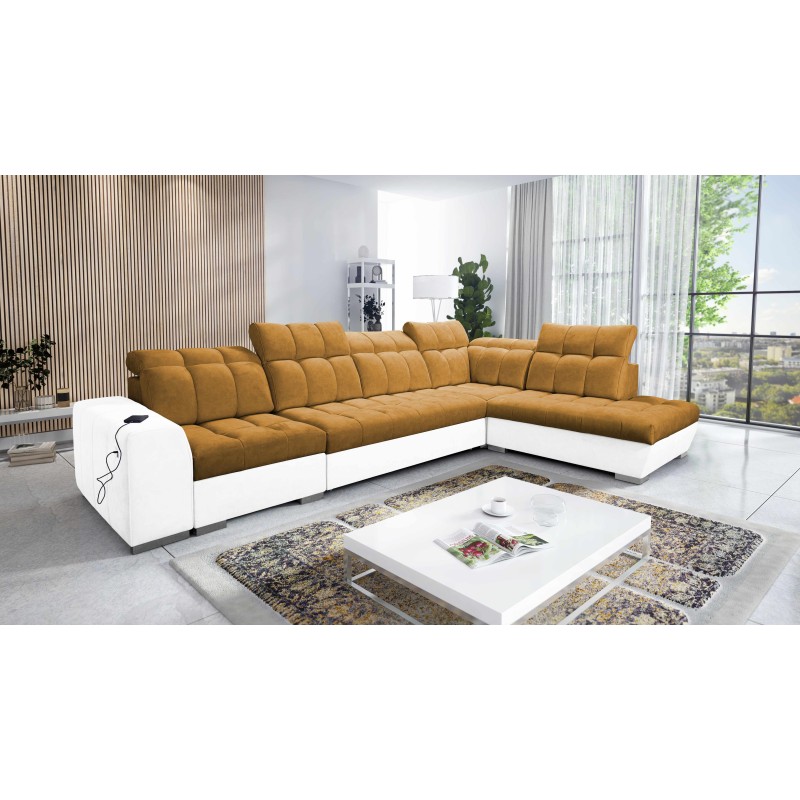 Prisma XI corner sofa with sleeping function and USB port - elegance and comfort Prisma XI corner sofa with sleeping function and USB port - elegance and comfort