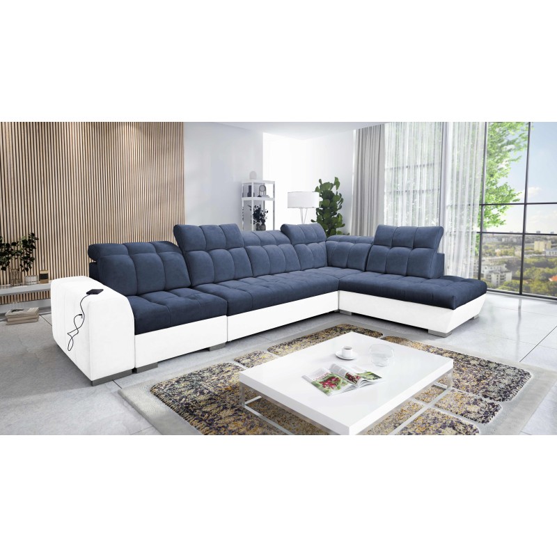 Esquinero Prisma XI con función de cama y puerto USB: elegancia y confort. Esquinero Prisma XI con función de cama y puerto USB: elegancia y confort.