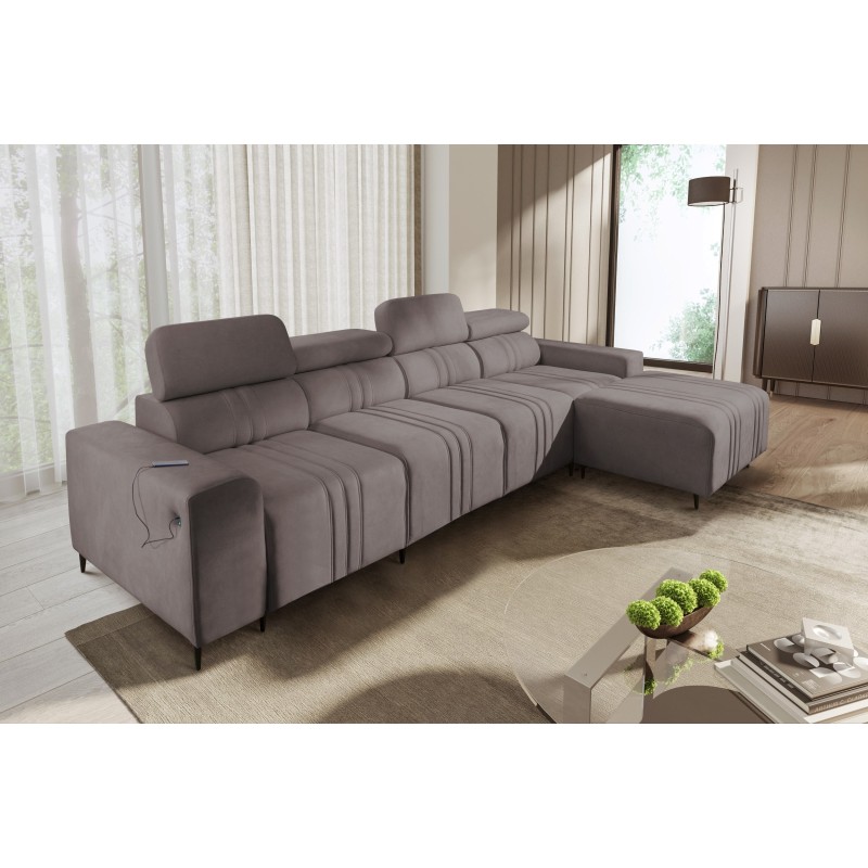 Verona XII Ecksofa mit Schlaffunktion Velours, Vena 8 - Ein praktisches und elegantes Möbelstück für Ihr Wohnzimmer Verona XII Ecksofa mit Schlaffunktion Velours, Vena 8 - Ein praktisches und elegantes Möbelstück für Ihr Wohnzimmer