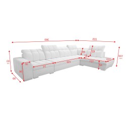Ecksofa Prisma XI mit Schlaffunktion und USB-Anschluss - Eleganz und Komfort Ecksofa Prisma XI mit Schlaffunktion und USB-Anschluss - Eleganz und Komfort