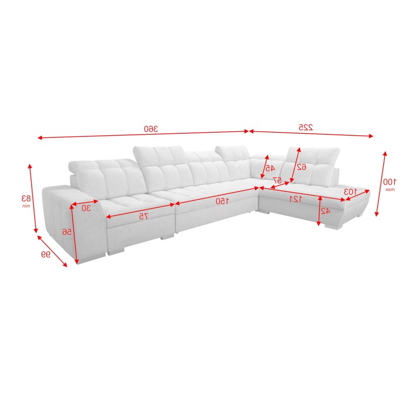 Ecksofa Prisma XI mit Schlaffunktion und USB-Anschluss - Eleganz und Komfort Ecksofa Prisma XI mit Schlaffunktion und USB-Anschluss - Eleganz und Komfort