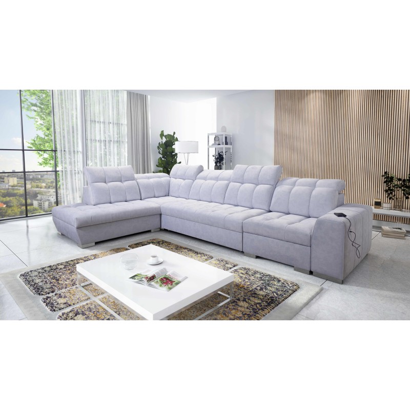 Prisma XI corner sofa with sleeping function and USB port - elegance and comfort Prisma XI corner sofa with sleeping function and USB port - elegance and comfort