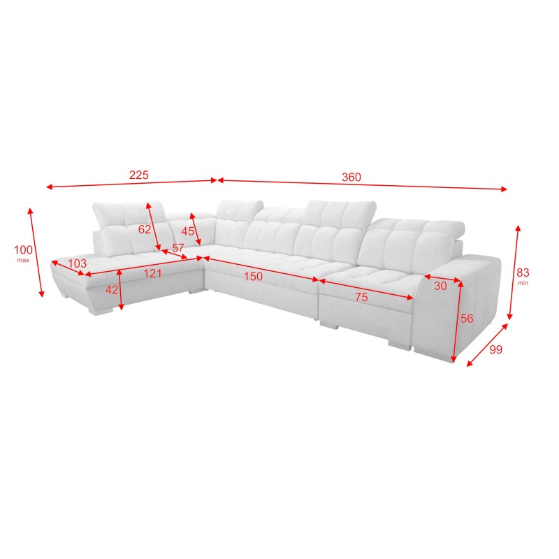 Ecksofa Prisma XI mit Schlaffunktion und USB-Anschluss - Eleganz und Komfort Ecksofa Prisma XI mit Schlaffunktion und USB-Anschluss - Eleganz und Komfort