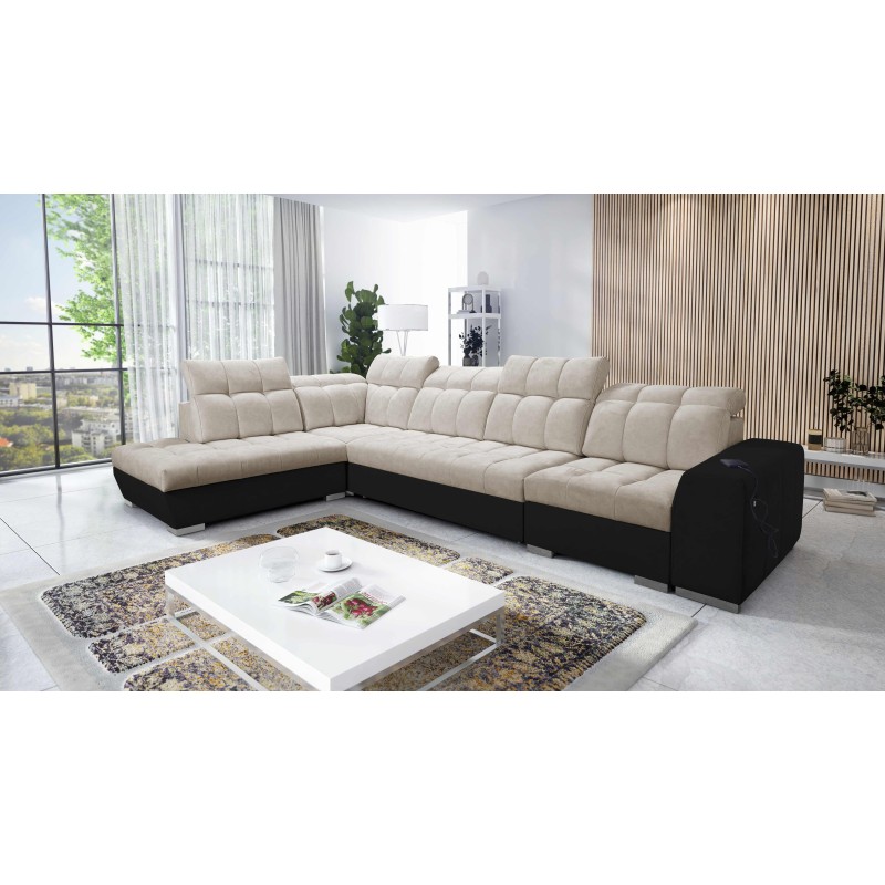 Ecksofa Prisma XI mit Schlaffunktion und USB-Anschluss - Eleganz und Komfort Ecksofa Prisma XI mit Schlaffunktion und USB-Anschluss - Eleganz und Komfort