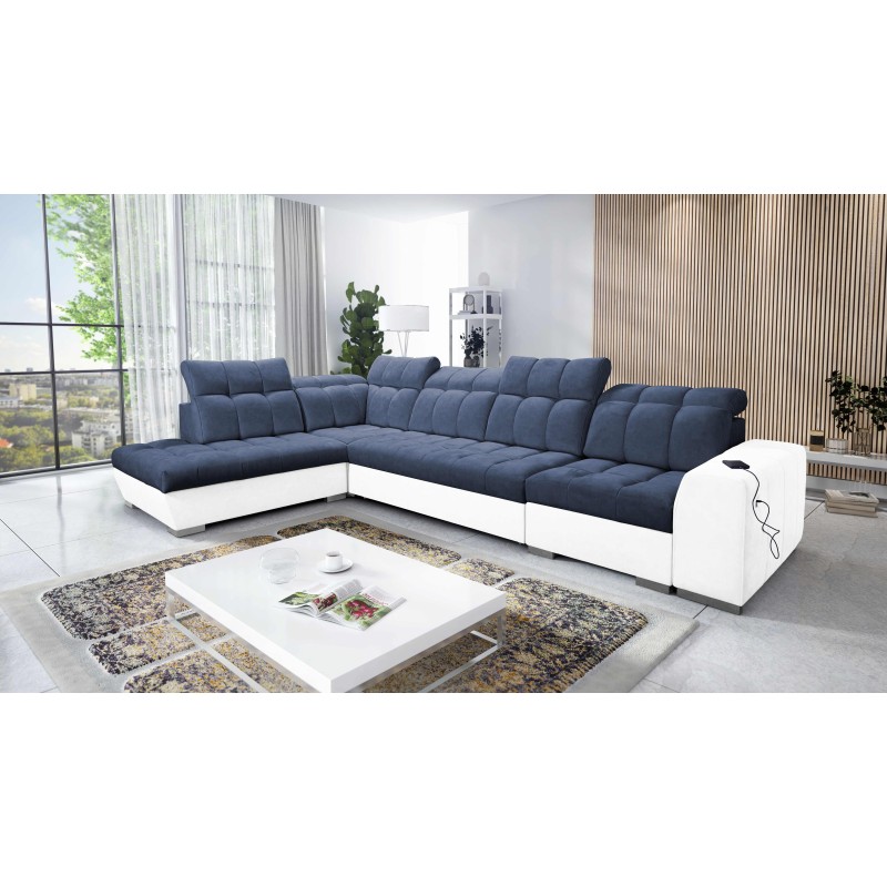 Esquinero Prisma XI con función de cama y puerto USB: elegancia y confort. Esquinero Prisma XI con función de cama y puerto USB: elegancia y confort.