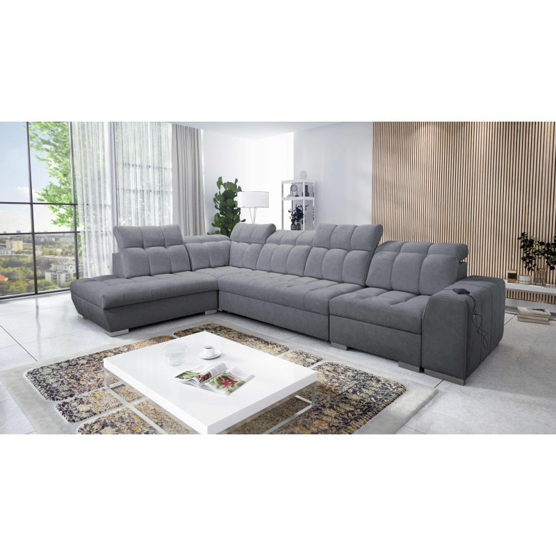 Prisma XI corner sofa with sleeping function and USB port - elegance and comfort Prisma XI corner sofa with sleeping function and USB port - elegance and comfort