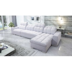 Prisma XII Corner Sofa with Sleeping Function | Luxury Furniture with USB Port | Velvet | Pet Friendly, Terra 80