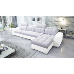 Prisma XII Corner Sofa with Sleeping Function | Luxury Furniture with USB Port | Velvet | Pet Friendly, Terra 80 + Eco Leather