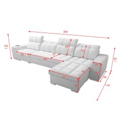 Narożnik Prisma XII z funkcją spania | Luksusowy Mebel z Portem USB | Velvet | Pet friendly, Terra 06 + Ecoskóra Narożnik Prisma XII z funkcją spania | Luksusowy Mebel z Portem USB | Velvet | Pet friendly, Terra 06 + Ecoskóra