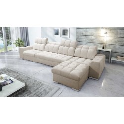Prisma XII Corner Sofa with Sleeping Function | Luxury Furniture with USB Port | Velvet | Pet Friendly, Terra 13
