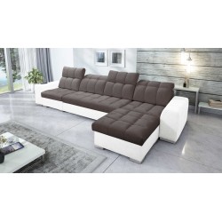 Prisma XII Corner Sofa with Sleeping Function | Luxury Furniture with USB Port | Velvet | Pet Friendly, Terra 26 + Eco-leather