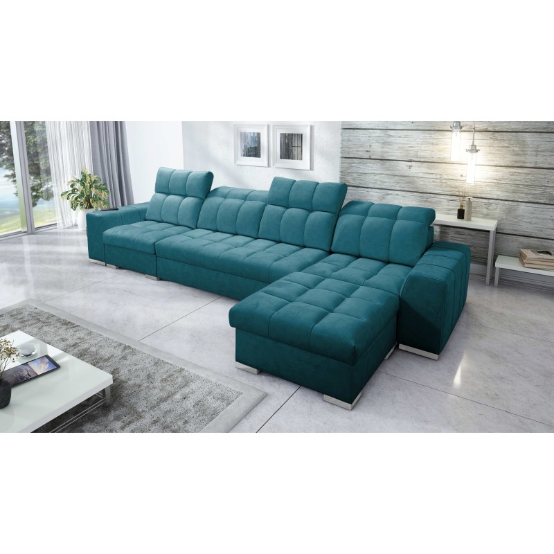 Prisma XII Ecksofa mit Schlaffunktion | Luxuriöses Möbelstück mit USB-Anschluss | Samt | Haustierfreundlich, Terra 75 Prisma XII Ecksofa mit Schlaffunktion | Luxuriöses Möbelstück mit USB-Anschluss | Samt | Haustierfreundlich, Terra 75